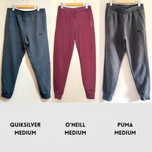 ❄️3 Size MEDIUM Men's Sweatpants❄️ Quiksilver, O'Neill, PUMA